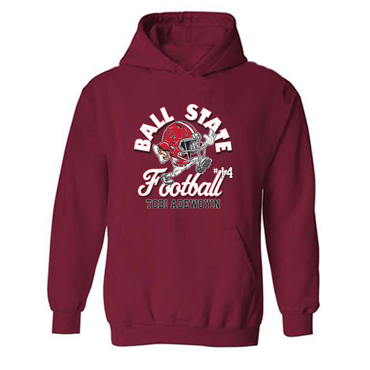 Ball State - NCAA Football : Tobi Adewoyin - Fashion Shersey Hooded Sweatshirt-0