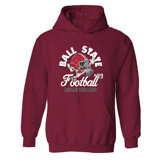 Ball State - NCAA Football : Micah Lillard - Fashion Shersey Hooded Sweatshirt-0