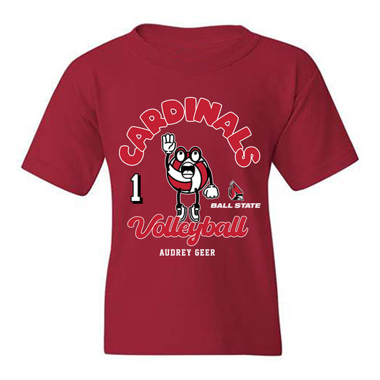 Ball State - NCAA Women's Volleyball : Audrey Geer - Fashion Shersey Youth T-Shirt-0