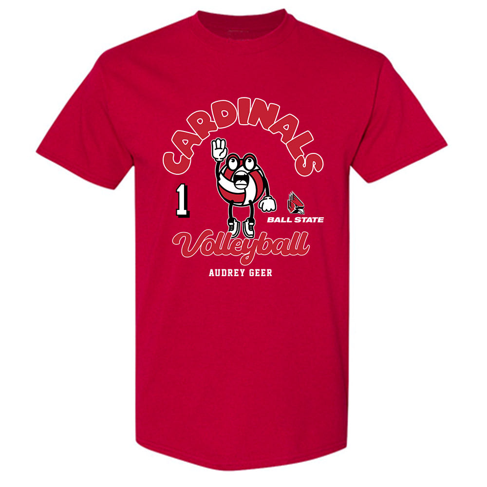 Ball State - NCAA Women's Volleyball : Audrey Geer - Fashion Shersey T-Shirt-0