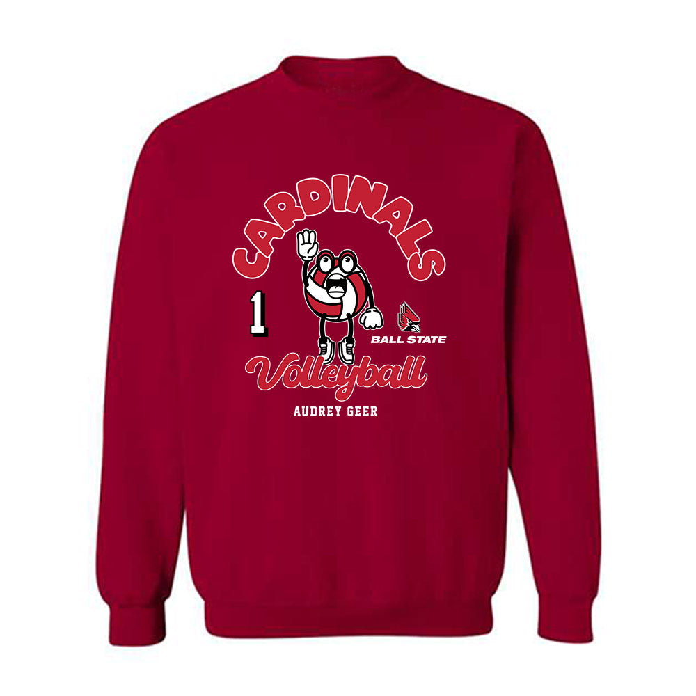 Ball State - NCAA Women's Volleyball : Audrey Geer - Fashion Shersey Crewneck Sweatshirt-0