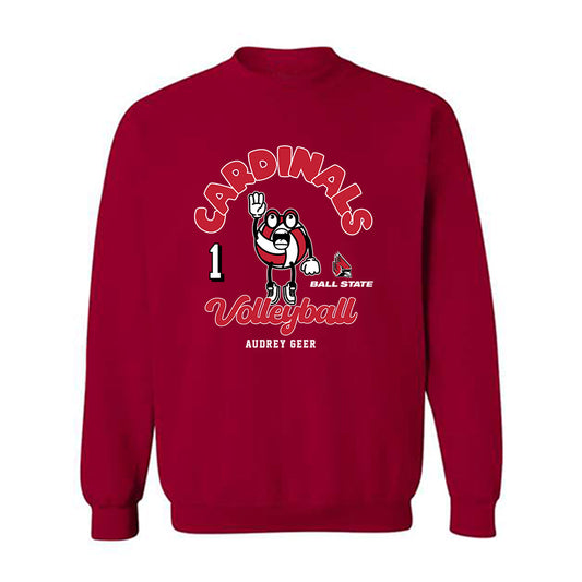 Ball State - NCAA Women's Volleyball : Audrey Geer - Fashion Shersey Crewneck Sweatshirt-0