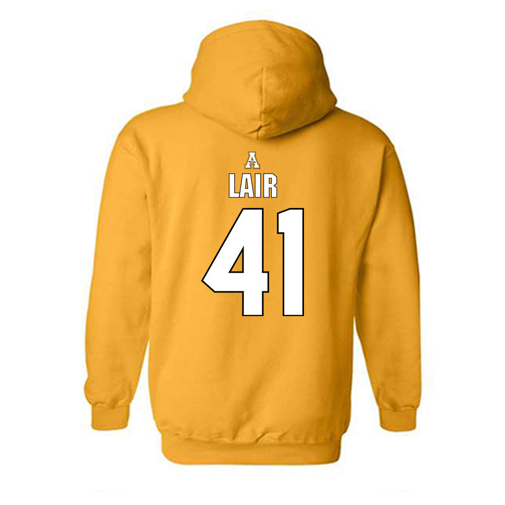 App State - NCAA Football : Luke Lair - Replica Shersey Hooded Sweatshirt-1
