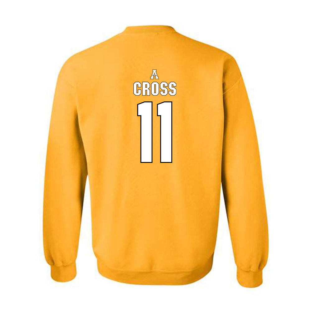 App State - NCAA Football : Ja'Quez Cross - Replica Shersey Crewneck Sweatshirt-1