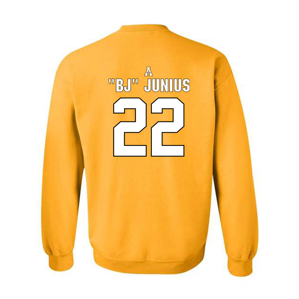 App State - NCAA Football : Bryant "BJ" Junius - Replica Shersey Crewneck Sweatshirt-1