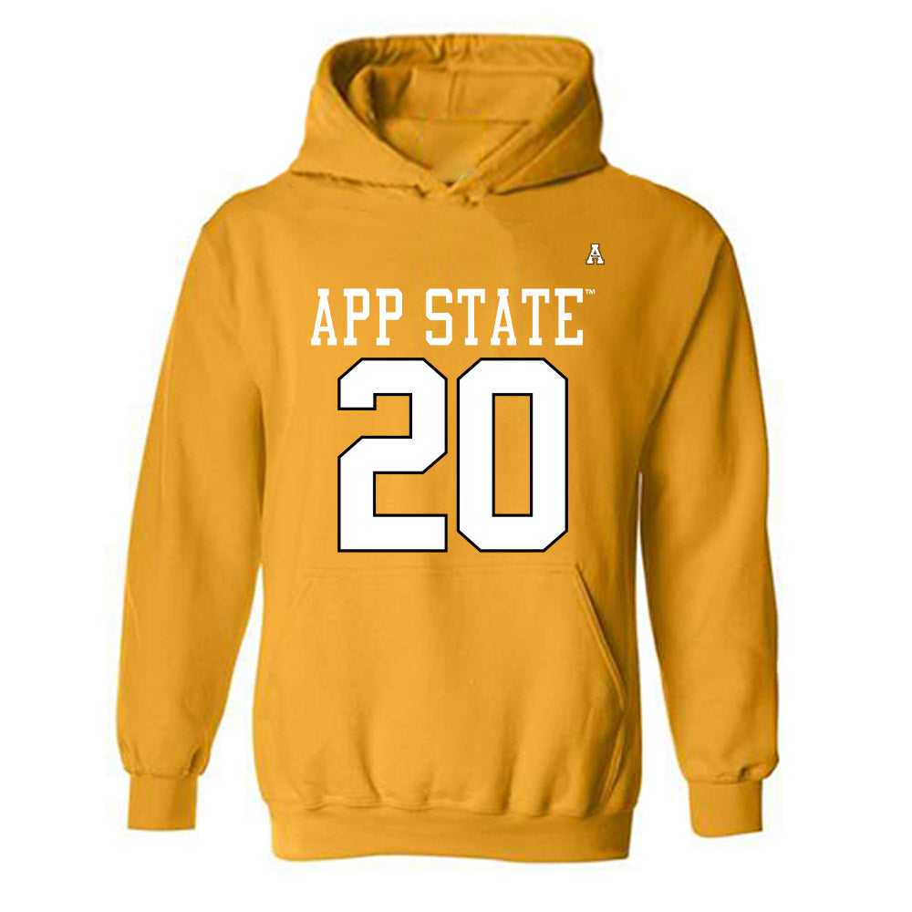 App State - NCAA Football : Eric Adams - Replica Shersey Hooded Sweatshirt-0