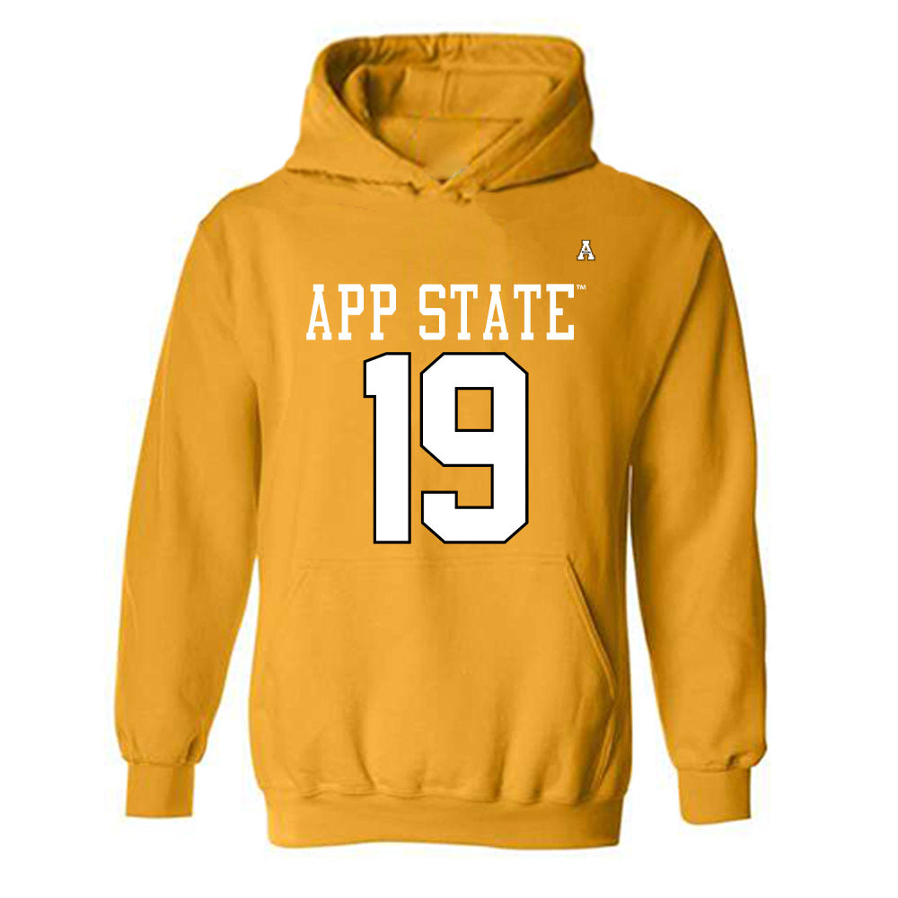 App State - NCAA Football : Christian Waring - Replica Shersey Hooded Sweatshirt-0