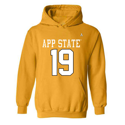 App State - NCAA Football : Christian Waring - Replica Shersey Hooded Sweatshirt-0