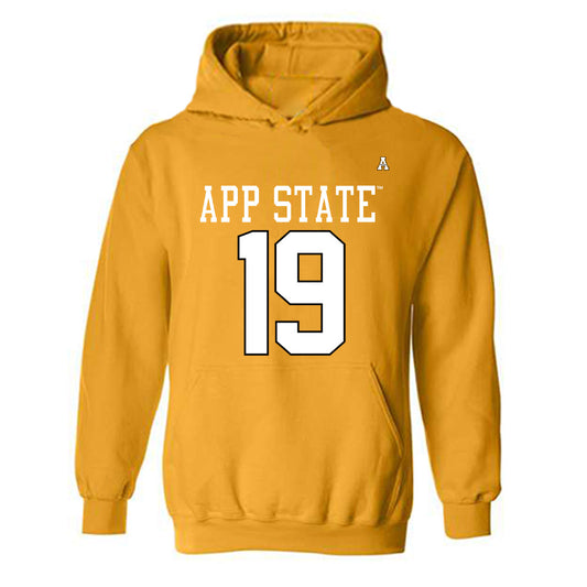 App State - NCAA Football : Christian Waring - Replica Shersey Hooded Sweatshirt-0