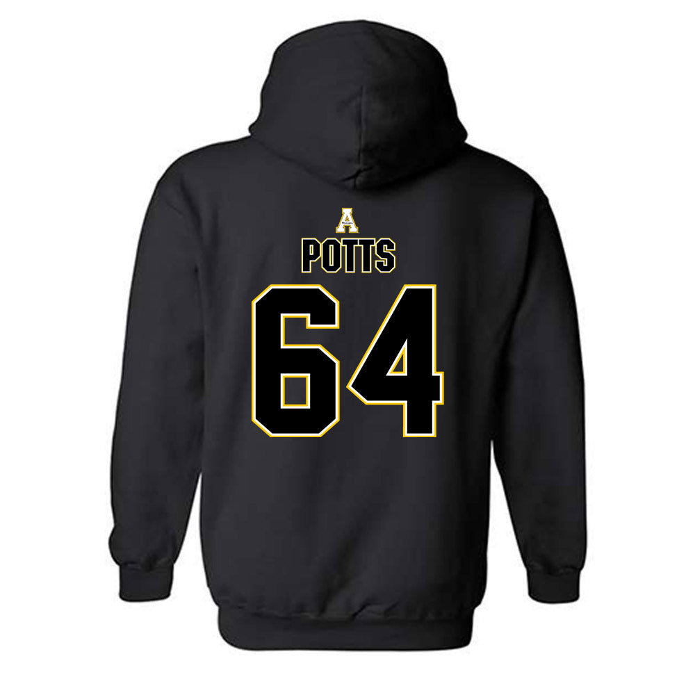 App State - NCAA Football : Jarvis Potts - Replica Shersey Hooded Sweatshirt-1