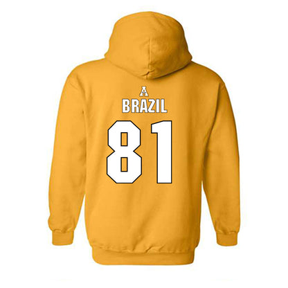 App State - NCAA Football : Derick Brazil - Replica Shersey Hooded Sweatshirt-1