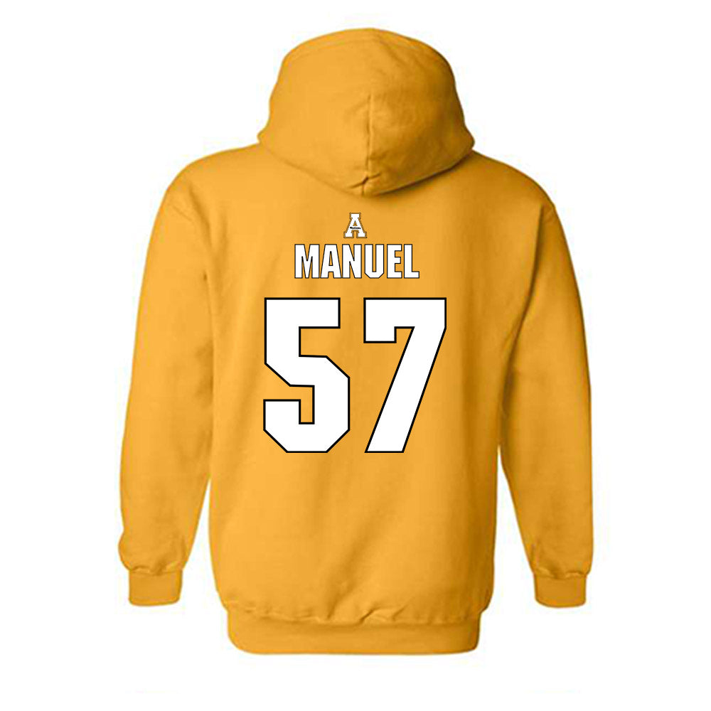 App State - NCAA Football : Devon Manuel - Replica Shersey Hooded Sweatshirt-1