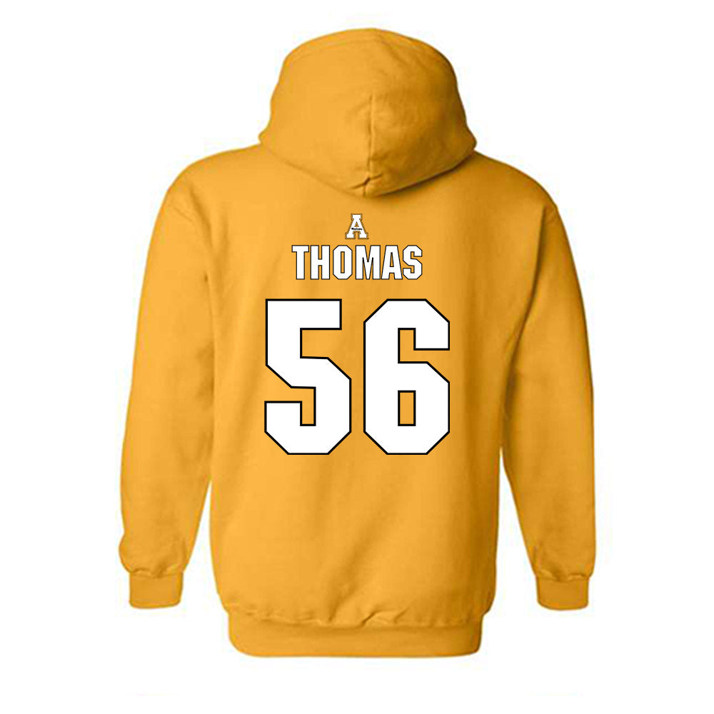 App State - NCAA Football : Jayden Thomas - Replica Shersey Hooded Sweatshirt-1