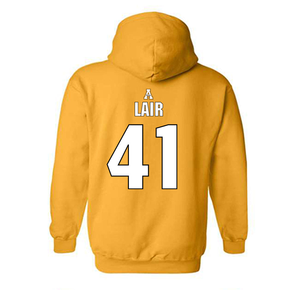 App State - NCAA Football : Luke Lair - Replica Shersey Hooded Sweatshirt-1
