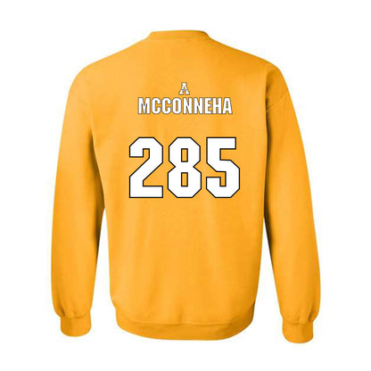 App State - NCAA Wrestling : Bradyn Mcconneha - Replica Shersey Crewneck Sweatshirt-1
