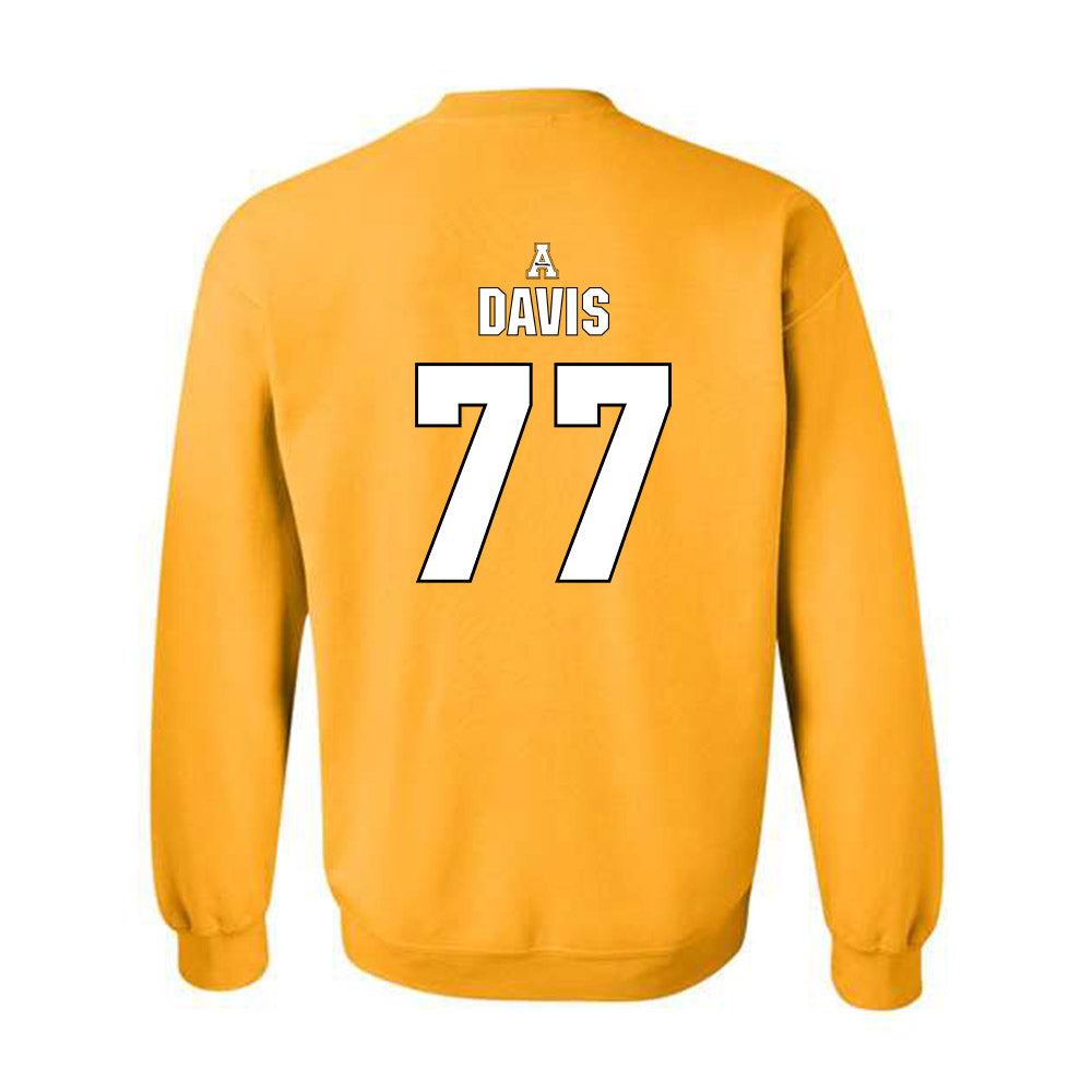 App State - NCAA Football : Daniel Davis - Replica Shersey Crewneck Sweatshirt-1