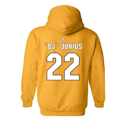 App State - NCAA Football : Bryant "BJ" Junius - Replica Shersey Hooded Sweatshirt-1