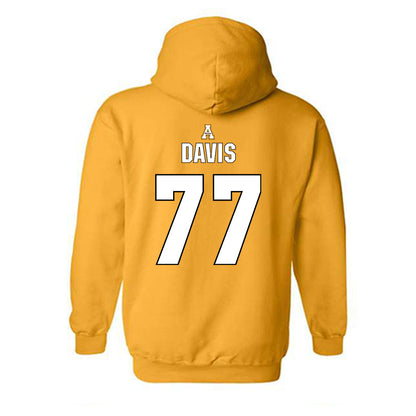 App State - NCAA Football : Daniel Davis - Replica Shersey Hooded Sweatshirt-1