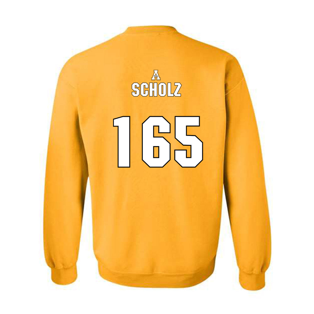 App State - NCAA Wrestling : Luke Scholz - Replica Shersey Crewneck Sweatshirt-1