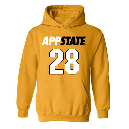 App State - NCAA Football : Cash Brown - Replica Shersey Hooded Sweatshirt-0