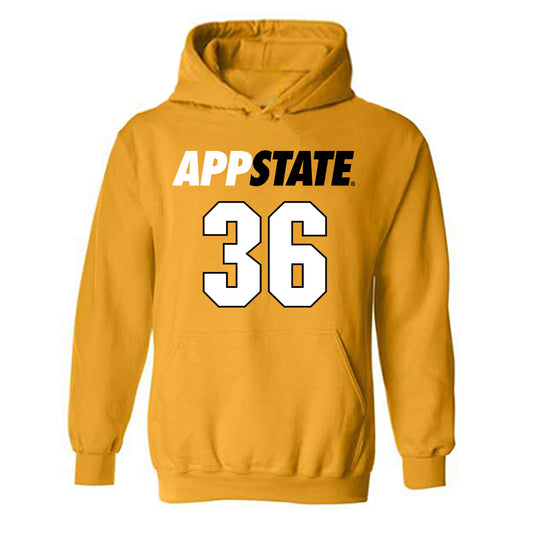 App State - NCAA Football : Andrew Cummings - Replica Shersey Hooded Sweatshirt-0