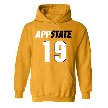 App State - NCAA Football : Christian Waring - Replica Shersey Hooded Sweatshirt-0