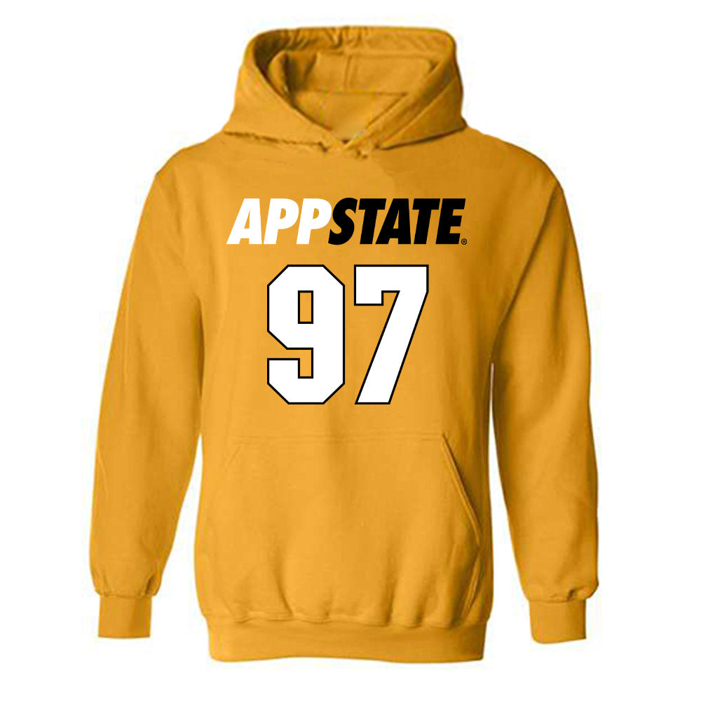 App State - NCAA Football : Xavier Joseph - Replica Shersey Hooded Sweatshirt-0