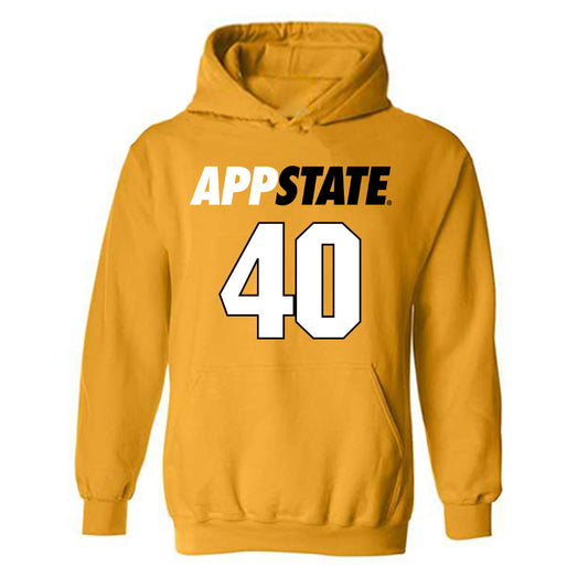 App State - NCAA Football : Jaxson Dunn - Replica Shersey Hooded Sweatshirt-0