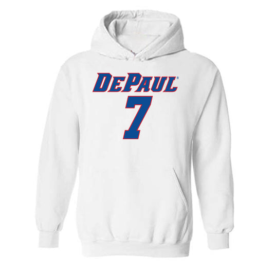 DePaul - NCAA Men's Basketball : Isaiah Medina - Replica Shersey Hooded Sweatshirt-0