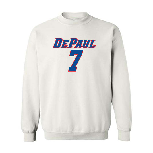 DePaul - NCAA Men's Basketball : Isaiah Medina - Replica Shersey Crewneck Sweatshirt-0