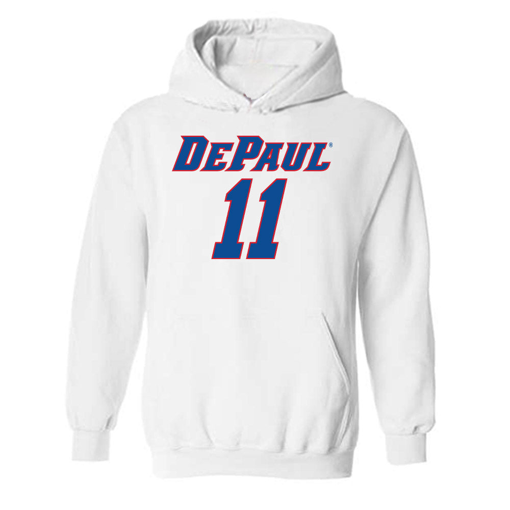 DePaul - NCAA Women's Basketball : Sumer Lee - Replica Shersey Hooded Sweatshirt-0