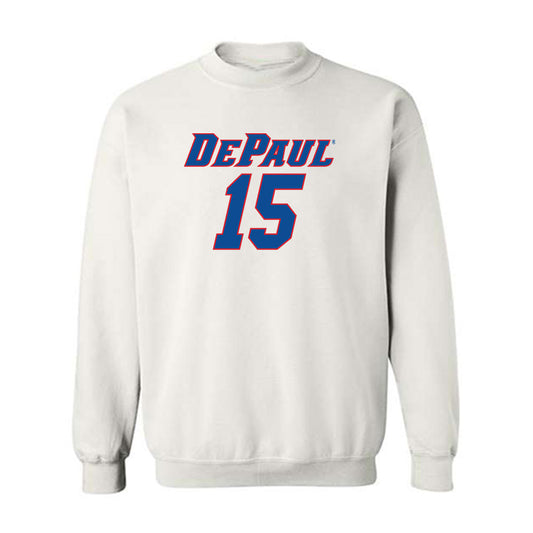 DePaul - NCAA Men's Basketball : Fabian Flores Moreno - Replica Shersey Crewneck Sweatshirt-0