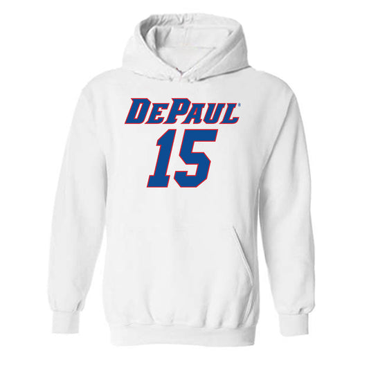 DePaul - NCAA Men's Basketball : Fabian Flores Moreno - Replica Shersey Hooded Sweatshirt-0