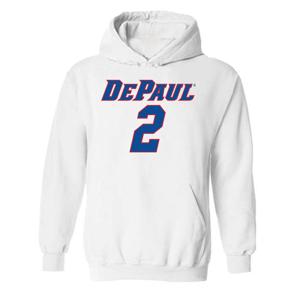 DePaul - NCAA Men's Basketball : Layden Blocker - Replica Shersey Hooded Sweatshirt-0