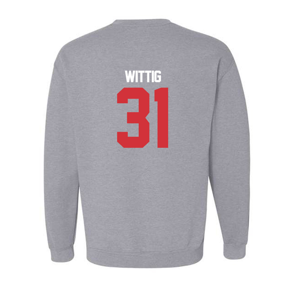 LA Tech - NCAA Baseball : Joey Wittig - Replica Shersey Crewneck Sweatshirt-1