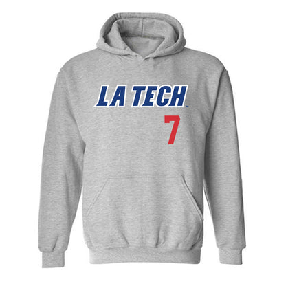 LA Tech - NCAA Baseball : Hudson Rowan - Replica Shersey Hooded Sweatshirt-0