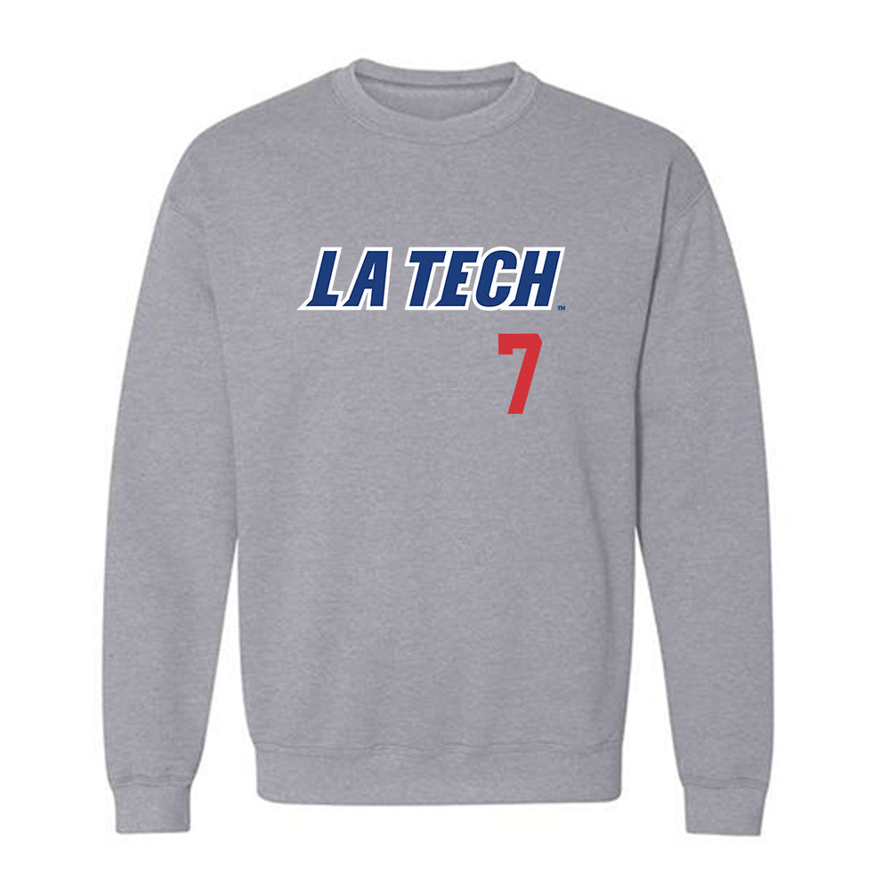 LA Tech - NCAA Baseball : Hudson Rowan - Replica Shersey Crewneck Sweatshirt-0