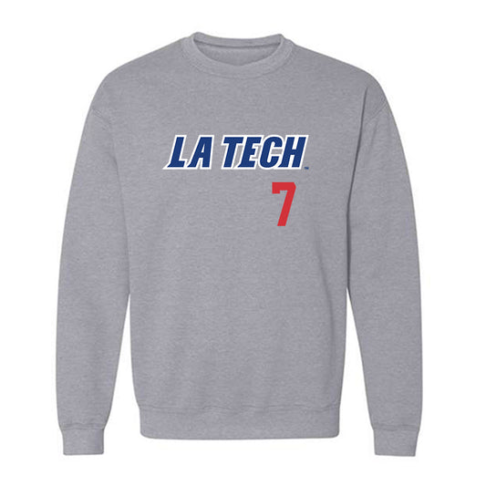 LA Tech - NCAA Baseball : Hudson Rowan - Replica Shersey Crewneck Sweatshirt-0