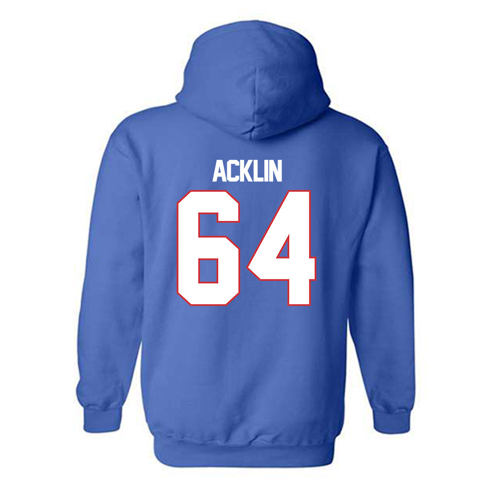 LA Tech - NCAA Football : Jake Acklin - Generic Shersey Hooded Sweatshirt