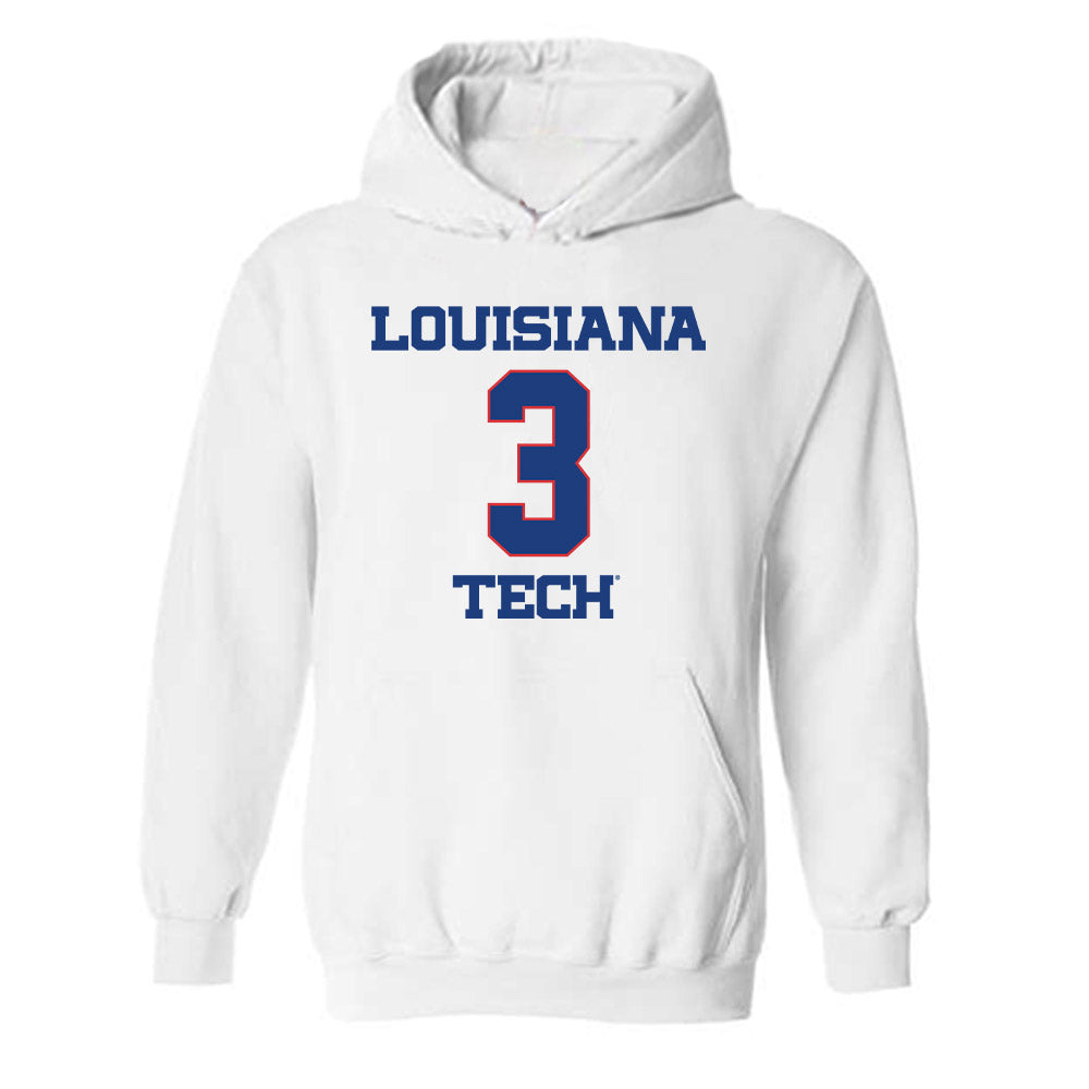 LA Tech - NCAA Men's Basketball : A.J. Bates - Generic Shersey Hooded Sweatshirt-0