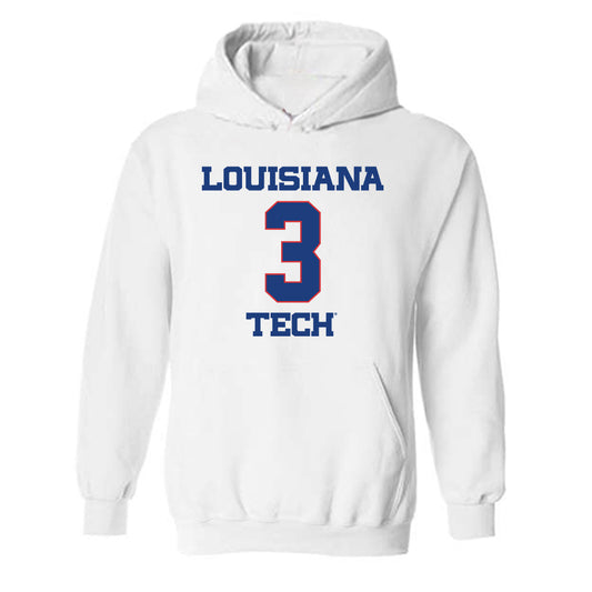 LA Tech - NCAA Men's Basketball : A.J. Bates - Generic Shersey Hooded Sweatshirt-0