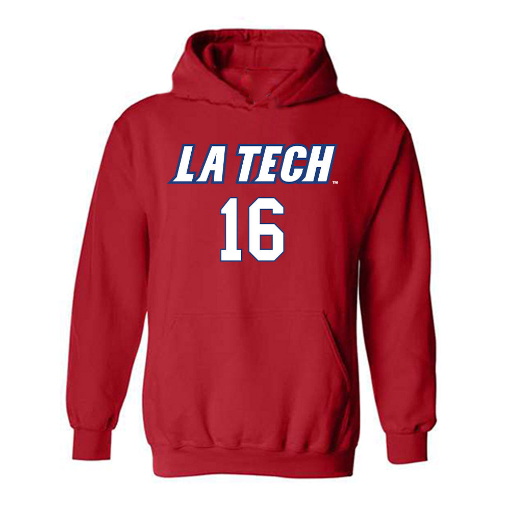 LA Tech - NCAA Women's Volleyball : Charlize Williams - Replica Shersey Hooded Sweatshirt-0