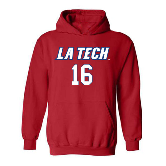 LA Tech - NCAA Women's Volleyball : Charlize Williams - Replica Shersey Hooded Sweatshirt-0