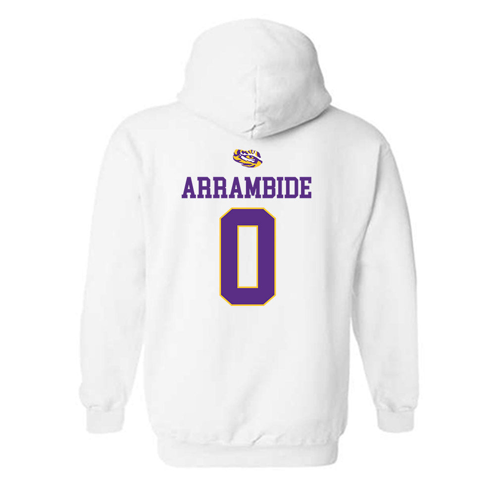 LSU - NCAA Baseball : Cade Arrambide - Replica Shersey Hooded Sweatshirt-1