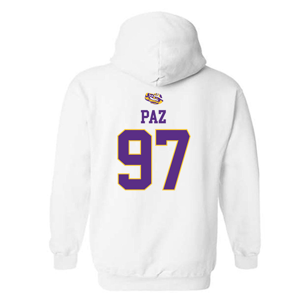 LSU - NCAA Baseball : Marcos Paz - Replica Shersey Hooded Sweatshirt-1