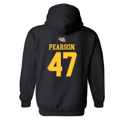 LSU - NCAA Baseball : John Pearson - Replica Shersey Hooded Sweatshirt-1