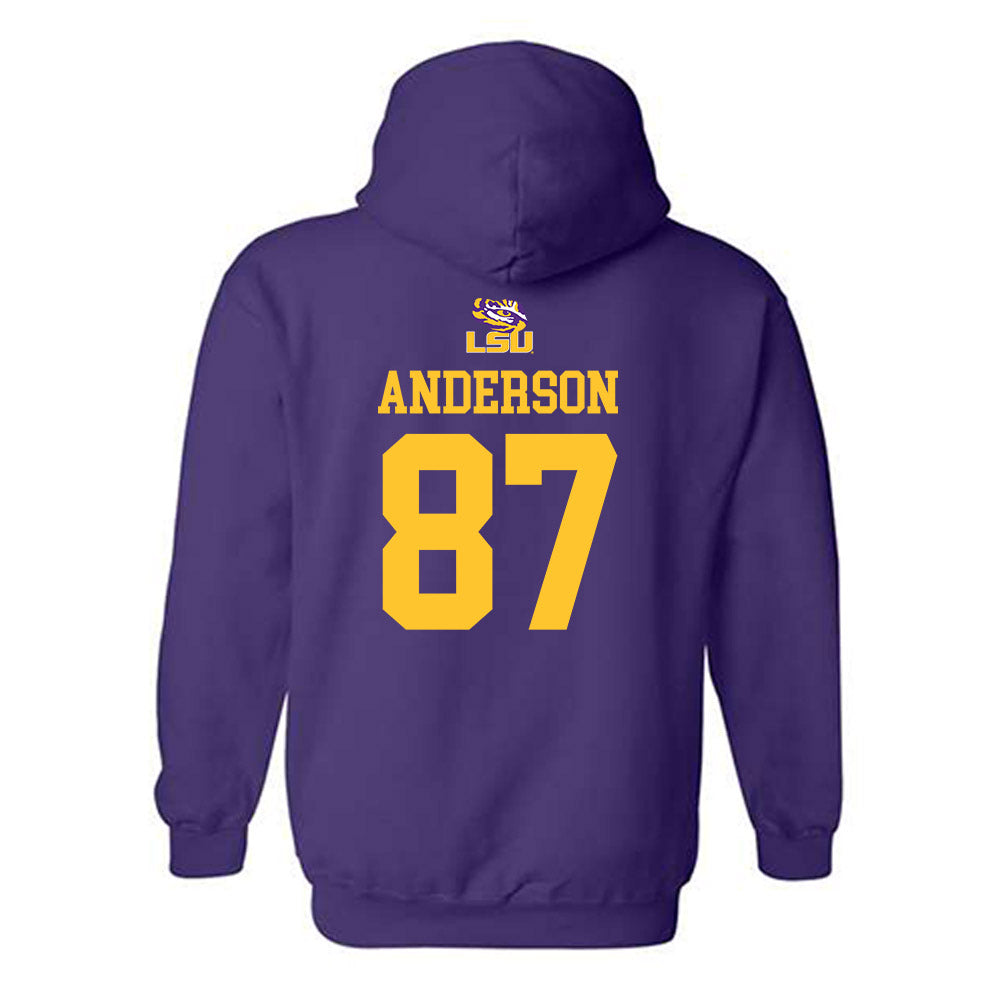 LSU - NCAA Football : JC Anderson - Replica Shersey Hooded Sweatshirt-1