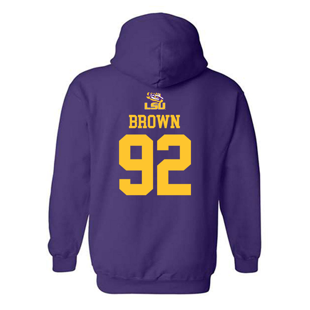 LSU - NCAA Football : Brandon Brown - Replica Shersey Hooded Sweatshirt-1