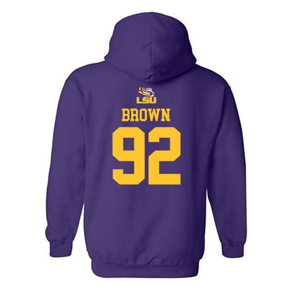 LSU - NCAA Football : Brandon Brown - Replica Shersey Hooded Sweatshirt-1