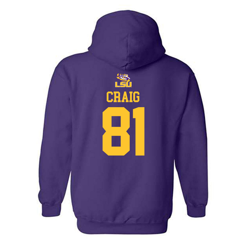 LSU - NCAA Football : Landon Craig - Replica Shersey Hooded Sweatshirt-1